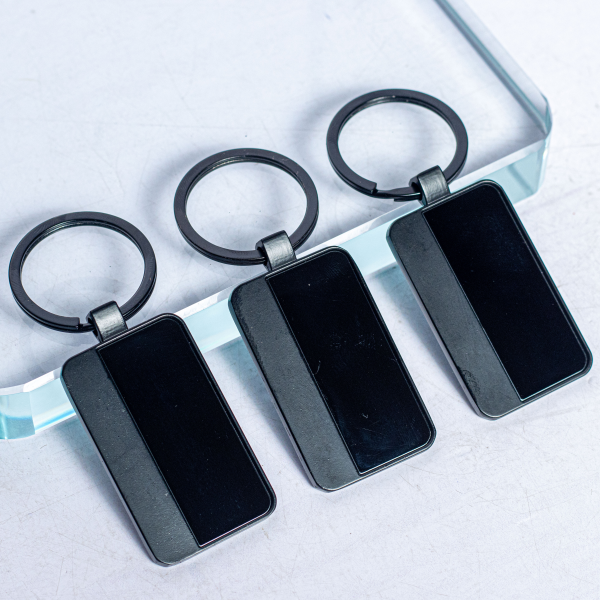 Rectangular Charcoal Keyring