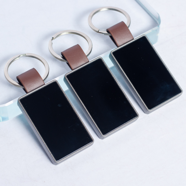 Rectangular Leather Hold Keyring